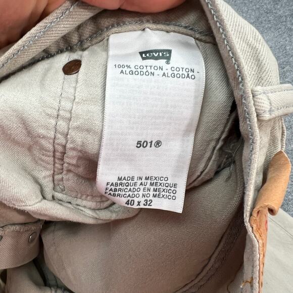 Levis 501XX Jean Mens 40 Sand Denim Mid Rise Button Fly Classic Straight 2012 - Picture 9 of 16